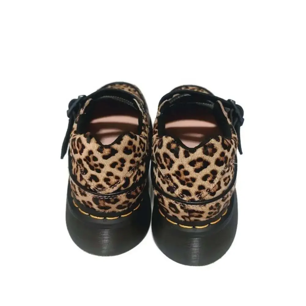 Dr Martens Buzz Leopard Print Mary Jane Platform Shoes Womens Size 6 EU 37 Docs